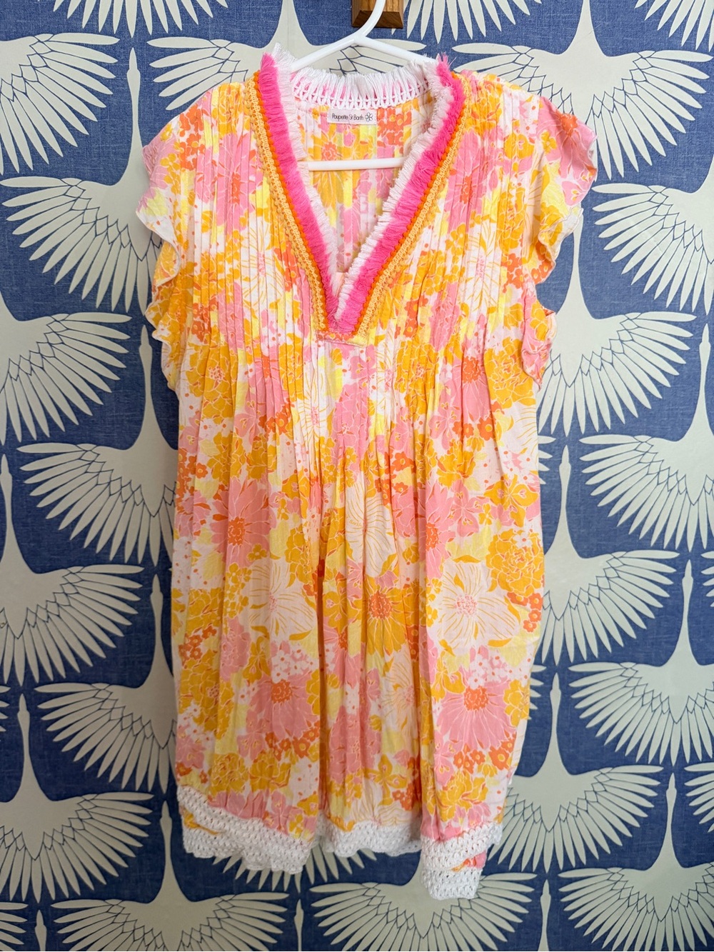 Poupette St. Barth Pink & Yellow Floral Girls Dress